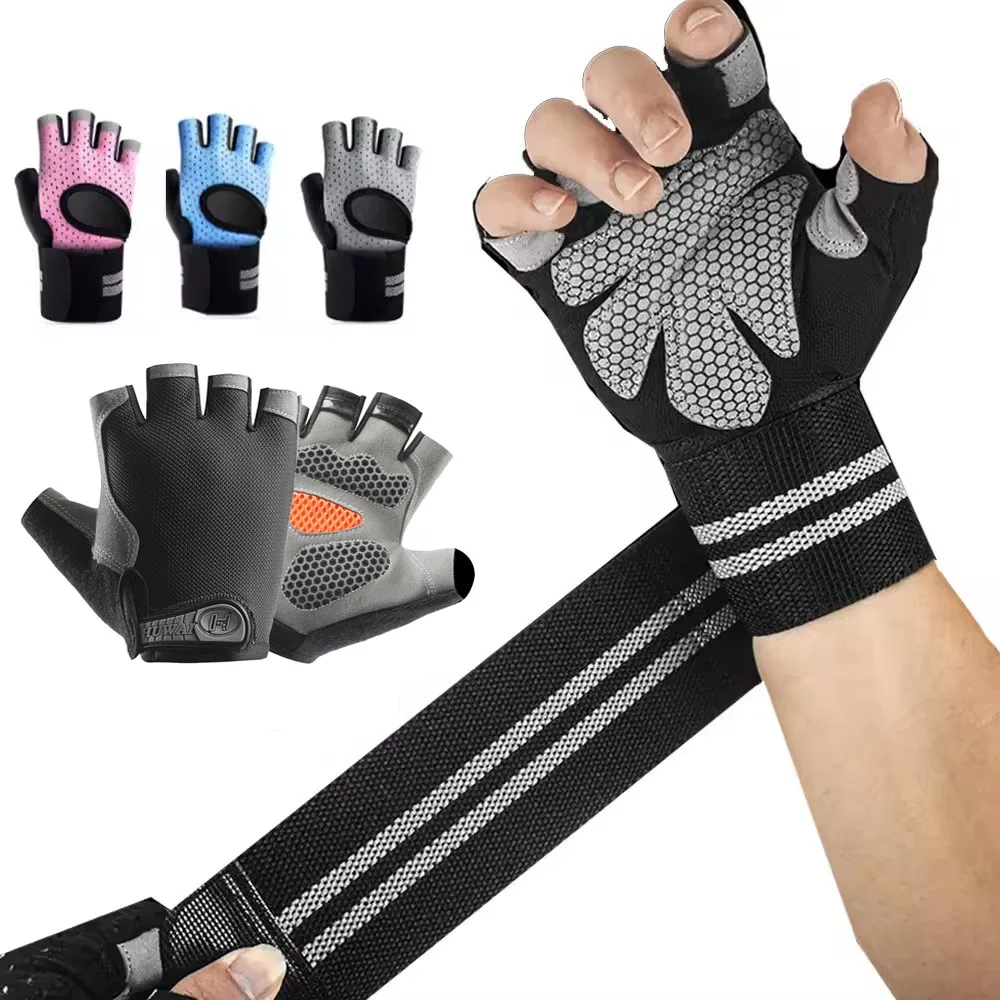 Crossfit Workout Gear - 1 Paar Halbfinger-Gymnastik-Fitnesshandschuhe für Männer und
